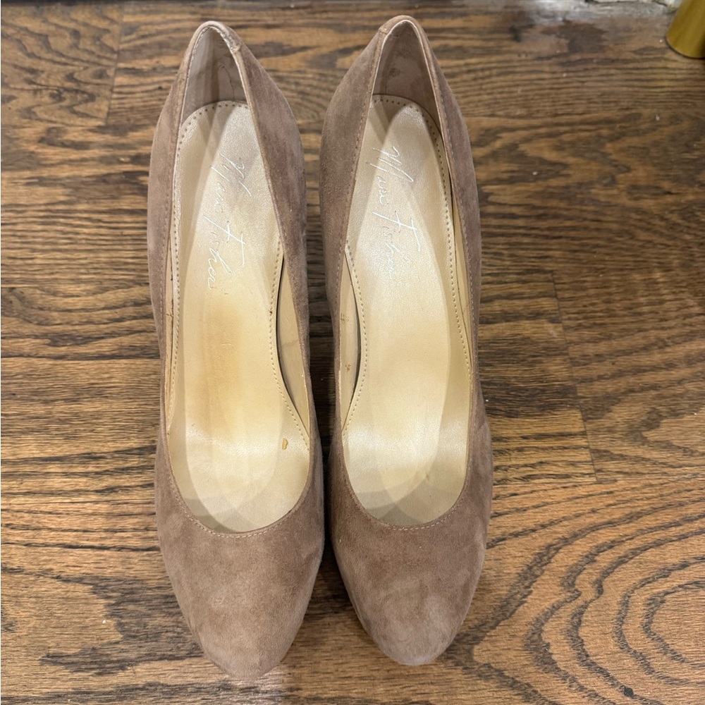 Marc Fisher Brown Suede Heels